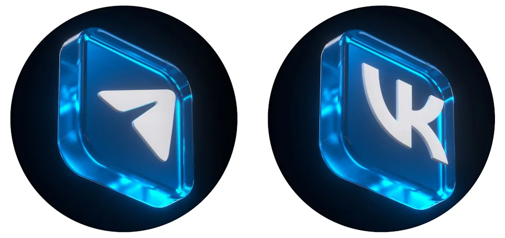 1xBet Telegram and VK Banner